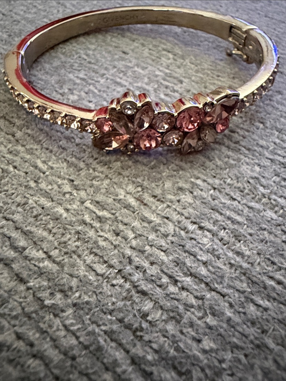 Givenchy Crystal Floral Hinged Bracelet